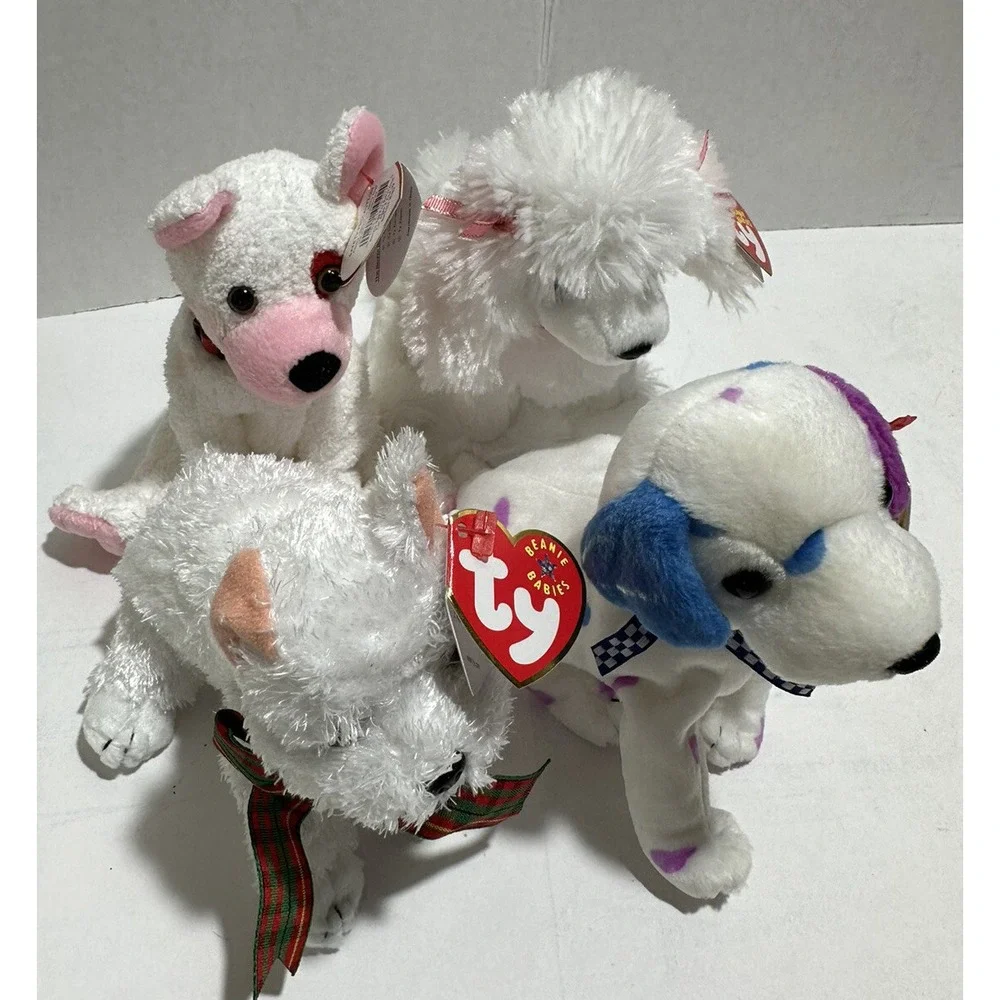TY Beanie Babies Lot Of 30 Bones Puppy Dog Lot Doggies Pug Basset hound W Tag‎